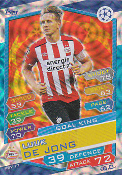 Luuk de Jong PSV Eindhoven 2016/17 Topps Match Attax CL Goal King #PSV17